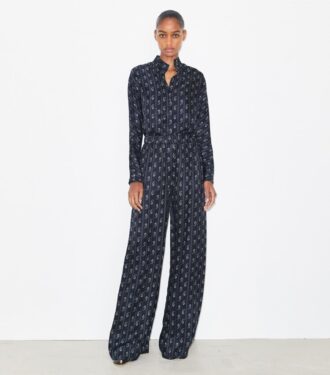 Pantalones jacquard de corte holgado