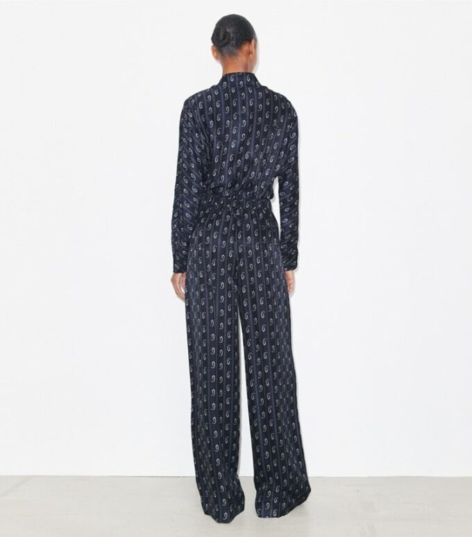 Pantalones jacquard de corte holgado