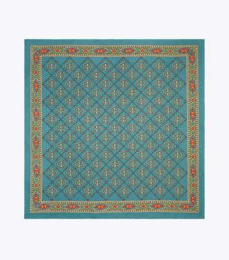 Pañuelo cuadrado de seda con monograma T Monogram