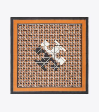 Pañuelo de seda con logotipo Basket-Weave Pañuelo de seda con logotipo Basket-Weave