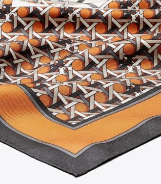 Pañuelo de seda con logotipo Basket-Weave Pañuelo de seda con logotipo Basket-Weave