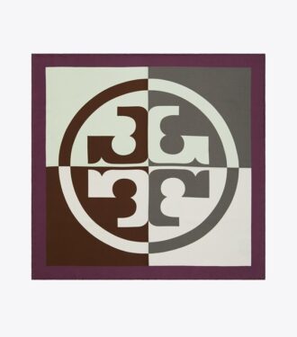 Pañuelo de seda con logotipo en bloques de color