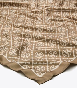 Pañuelo de seda de doble cara con monograma T Monogram