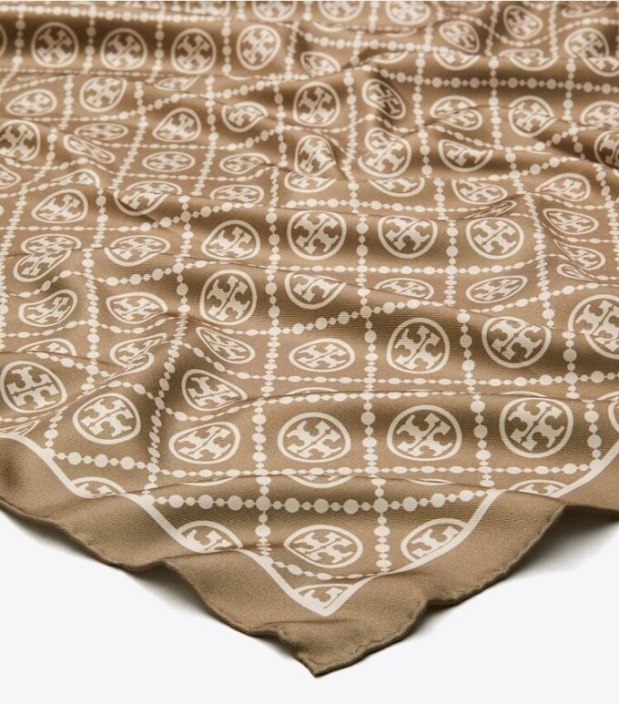 Pañuelo de seda de doble cara con monograma T Monogram Pañuelo de seda de doble cara con monograma T Monogram