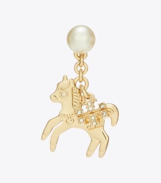 Pendientes con dije de caballo Curiosity