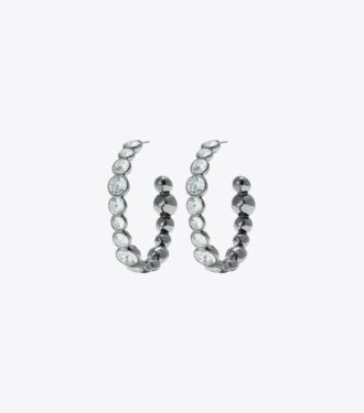 Pendientes de aro con cristales