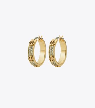 Pendientes de aro pequeños con pavé