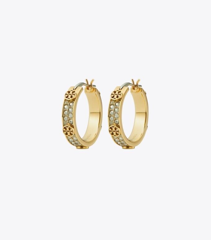 Pendientes de aro pequeños con pavé