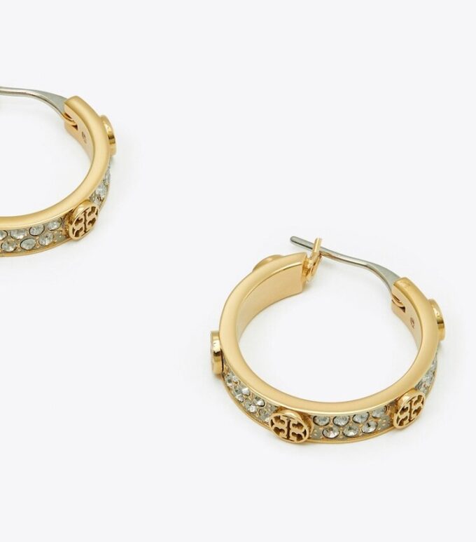 Pendientes de aro pequeños con pavé