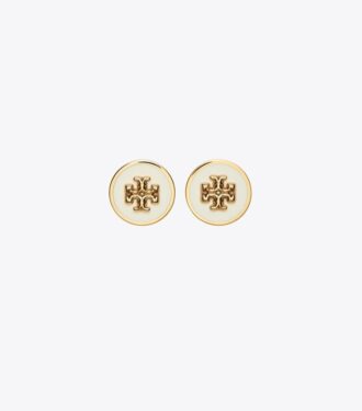 Pendientes de botón con círculo esmaltado Icon