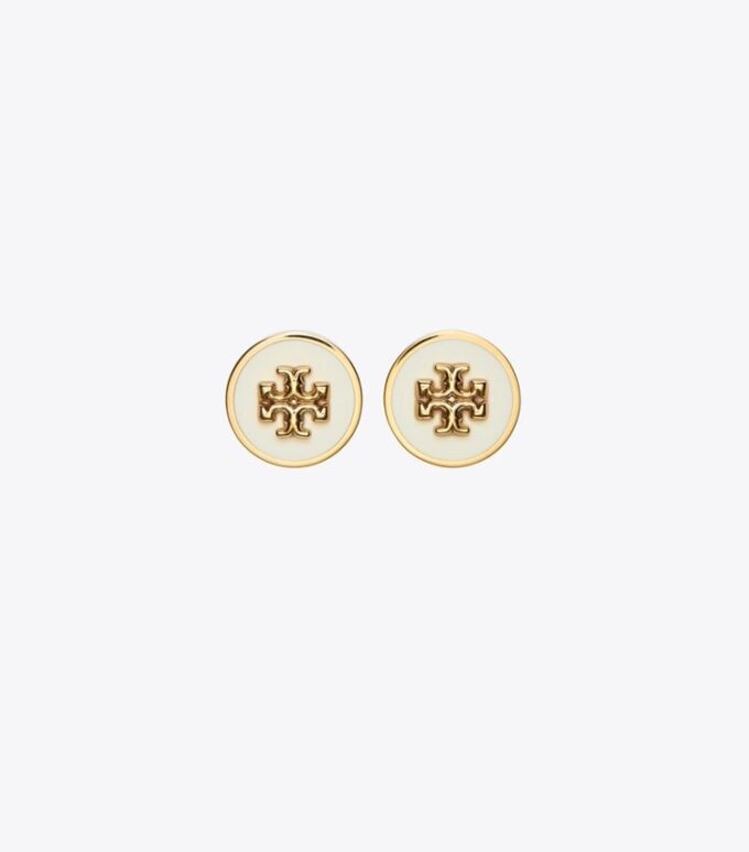 Pendientes de botón con círculo esmaltado Icon