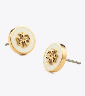 Pendientes de botón con círculo esmaltado Icon