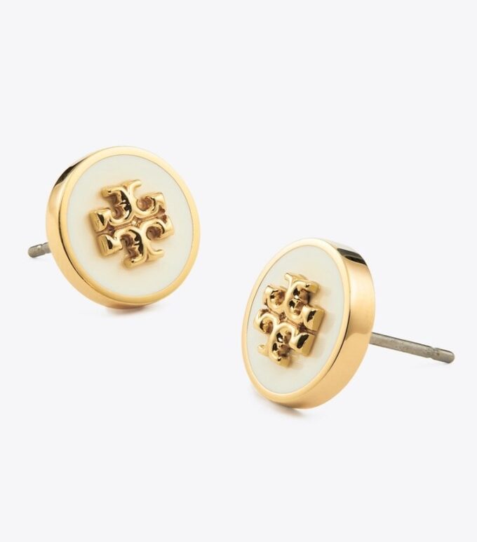 Pendientes de botón con círculo esmaltado Icon