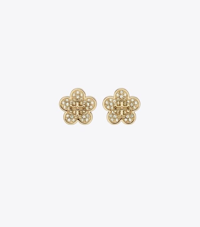 Pendientes de botón con pavé Forget Me Not