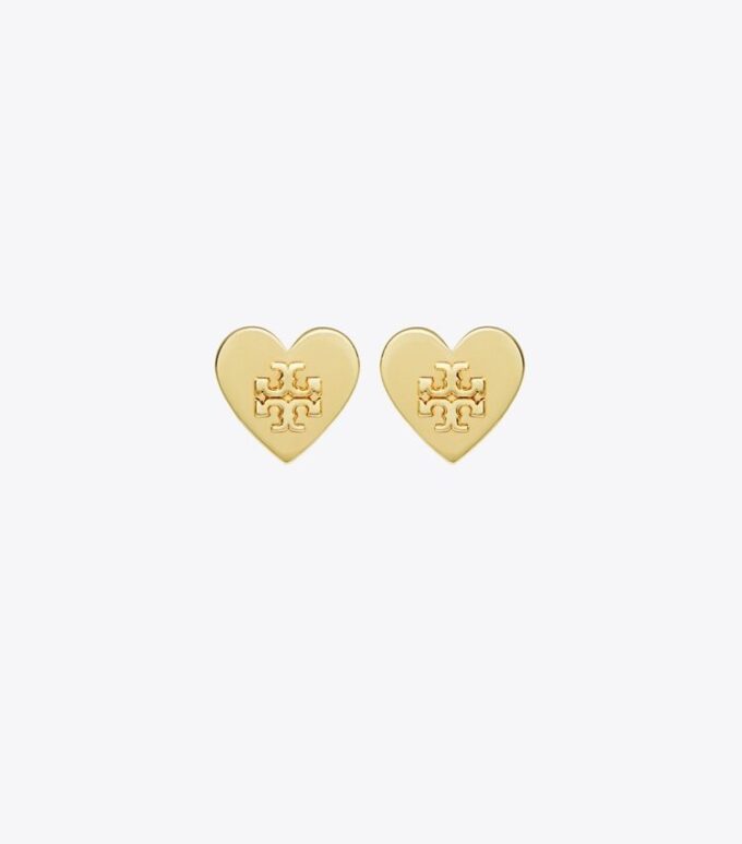 Pendientes de botón Forget Me Not Heart Pendientes de botón Forget Me Not Heart