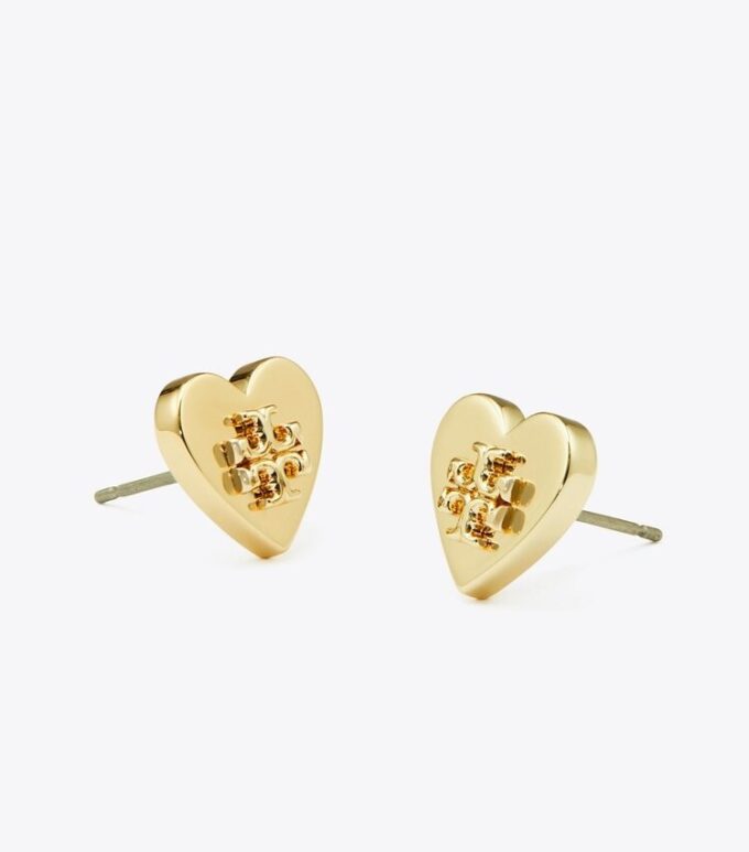 Pendientes de botón Forget Me Not Heart Pendientes de botón Forget Me Not Heart