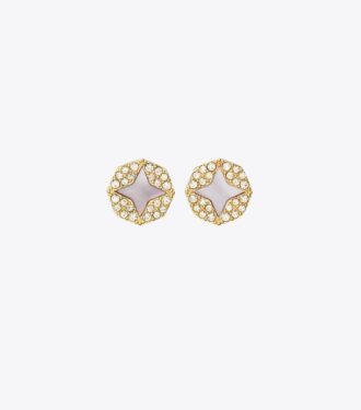 Pendientes de botón pavé Forget Me Not