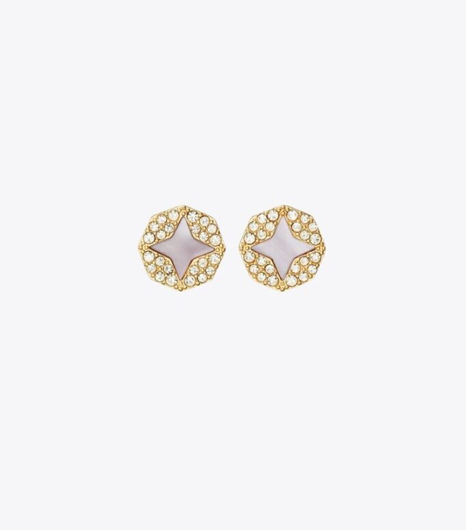 Pendientes de botón pavé Forget Me Not