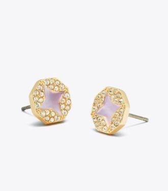 Pendientes de botón pavé Forget Me Not