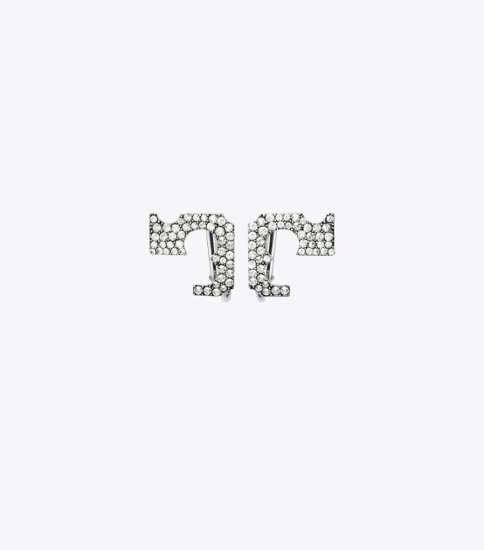 Pendientes de clip Runway Pavé Serif T Pendientes de clip Runway Pavé Serif T