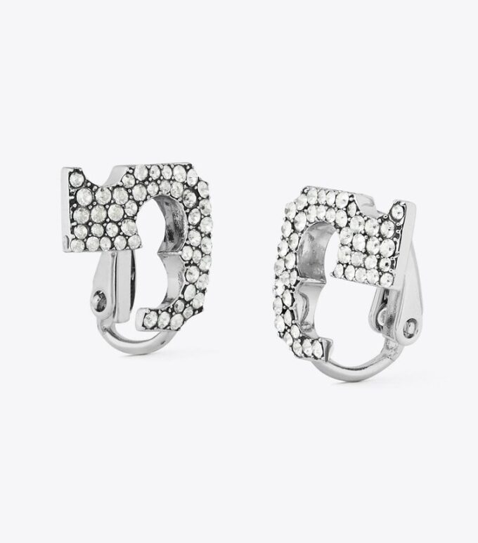 Pendientes de clip Runway Pavé Serif T Pendientes de clip Runway Pavé Serif T