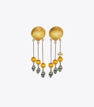 Pendientes llamativos con conchas