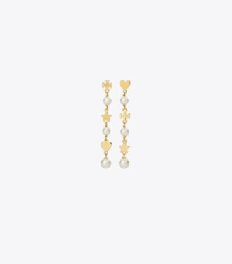 Pendientes Moondance con perlas y corazones