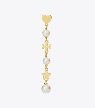 Pendientes Moondance con perlas y corazones
