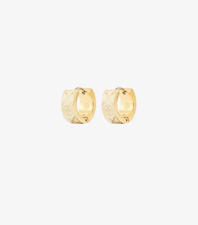 Pendientes pequeños Icon T Monogram Hoop