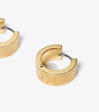 Pendientes pequeños Icon T Monogram Hoop