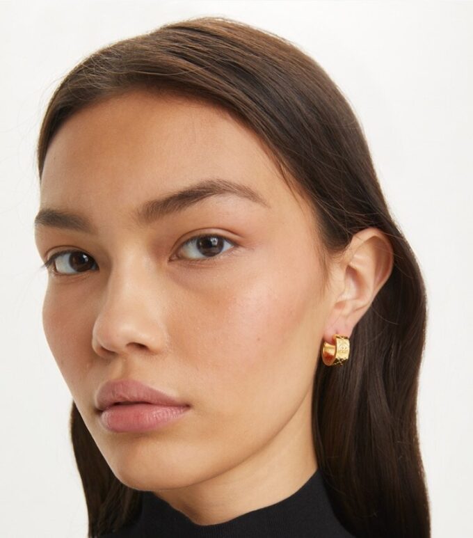 Pendientes pequeños Icon T Monogram Hoop