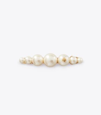Pinza para el cabello con perlas y logotipo Pinza para el cabello con perlas y logotipo