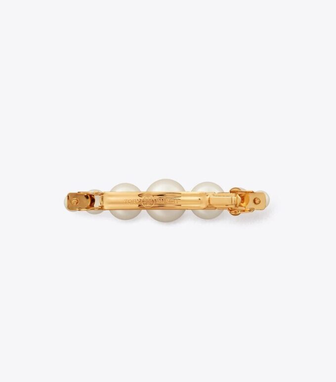 Pinza para el cabello con perlas y logotipo Pinza para el cabello con perlas y logotipo