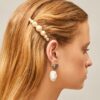 Pinza para el cabello con perlas y logotipo Pinza para el cabello con perlas y logotipo