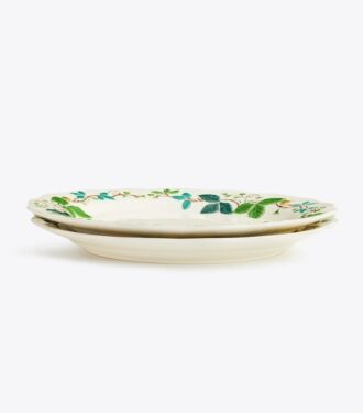 Plato llano con relieve floral, juego de 2