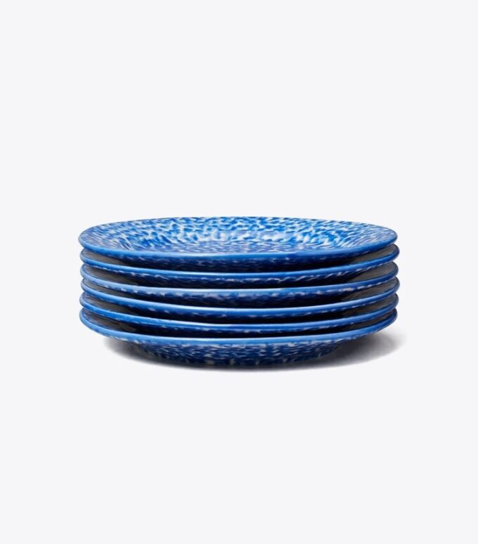 Plato para canapés Spongeware, juego de 6 Plato para canapés Spongeware, juego de 6