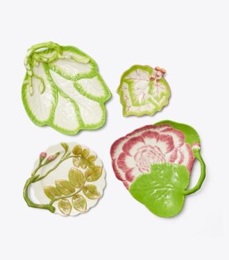 Platos decorativos con hojas, juego de 4