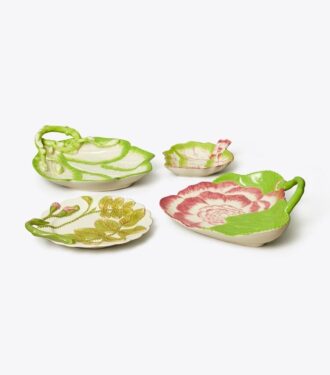 Platos decorativos con hojas, juego de 4