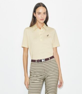 Polo de algodón con bordado de pájaro