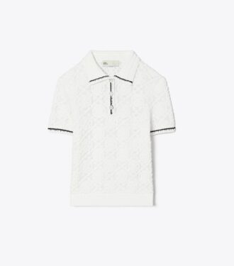 Polo de algodón con logotipo de encaje