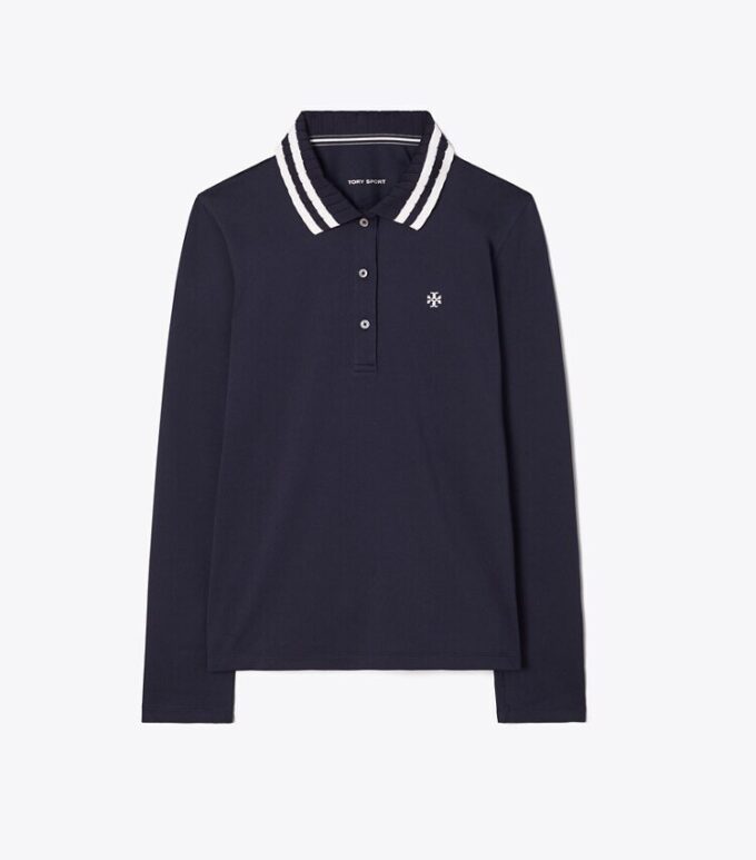 Polo de manga larga de piqué de alto rendimiento Polo de manga larga de piqué de alto rendimiento
