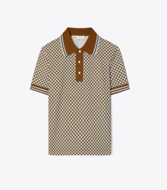 Polo de piqué a cuadros Polo de piqué a cuadros