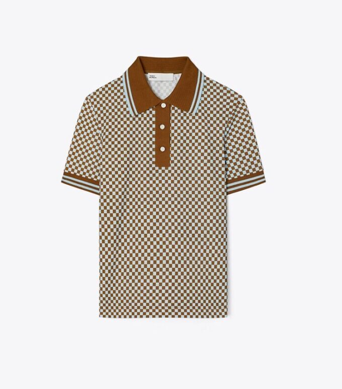 Polo de piqué a cuadros Polo de piqué a cuadros
