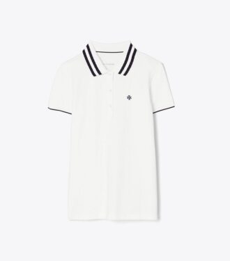 Polo de piqué de alto rendimiento con cuello plisado Polo de piqué de alto rendimiento con cuello plisado