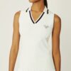 Polo sin mangas de punto acanalado Racquet Polo sin mangas de punto acanalado Racquet