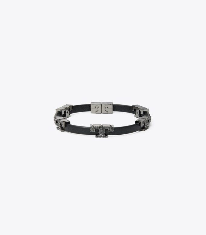 Pulsera Serif-T de una vuelta con pavé Pulsera Serif-T de una vuelta con pavé