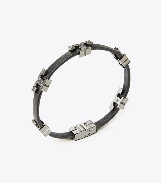 Pulsera Serif-T de una vuelta con pavé Pulsera Serif-T de una vuelta con pavé