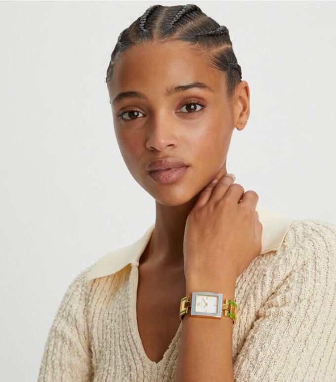 Reloj Buddy Bangle, acero inoxidable dorado/multicolor, 26 x 32 mm Reloj Buddy Bangle, acero inoxidable dorado/multicolor, 26 x 32 mm