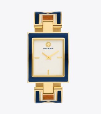 Reloj Buddy Bangle, azul marino/acero inoxidable dorado, 25 x 32 mm