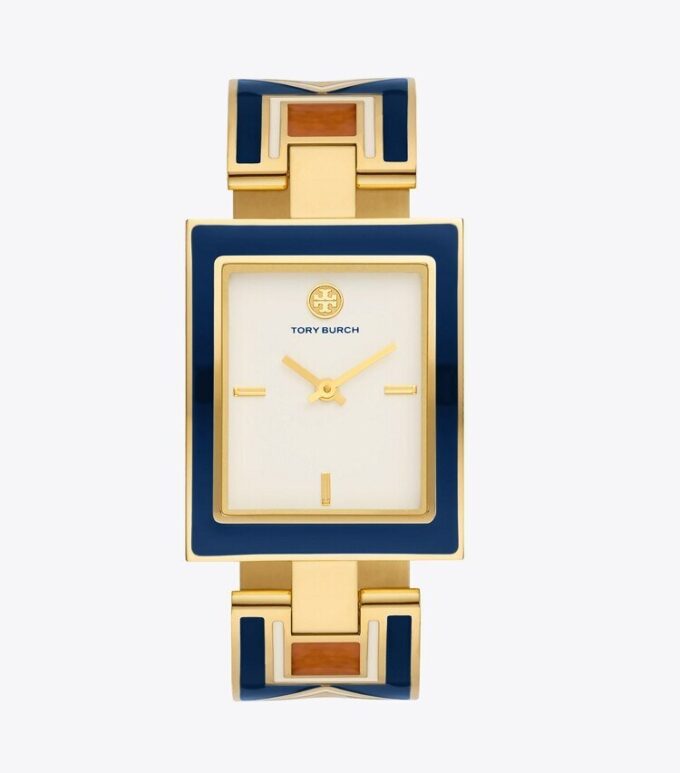 Reloj Buddy Bangle, azul marino/acero inoxidable dorado, 25 x 32 mm Reloj Buddy Bangle, azul marino/acero inoxidable dorado, 25 x 32 mm